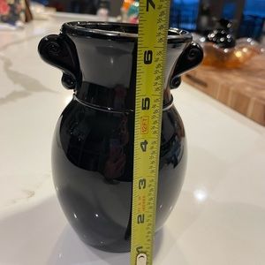 Vintage Black Amethyst Glass Vase